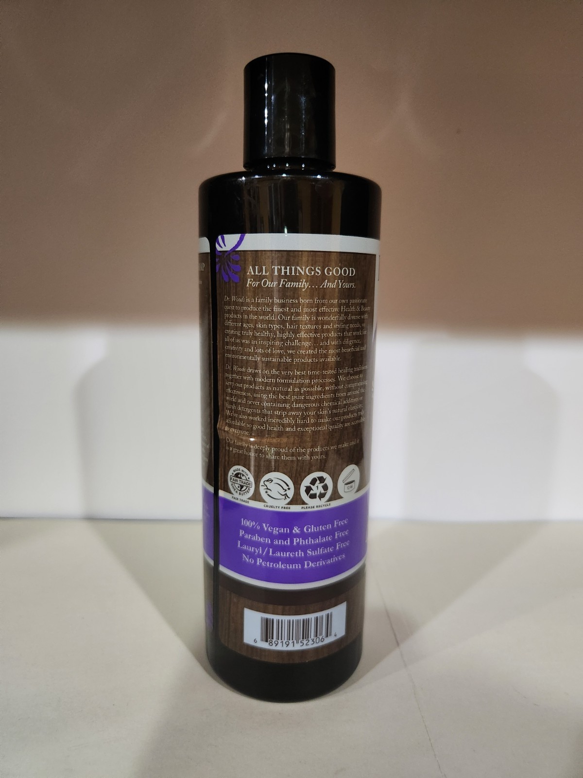 Dr Woods Raw Black Soap Original 16 fl oz/473 ml Cruelty-Free, Gluten-Free