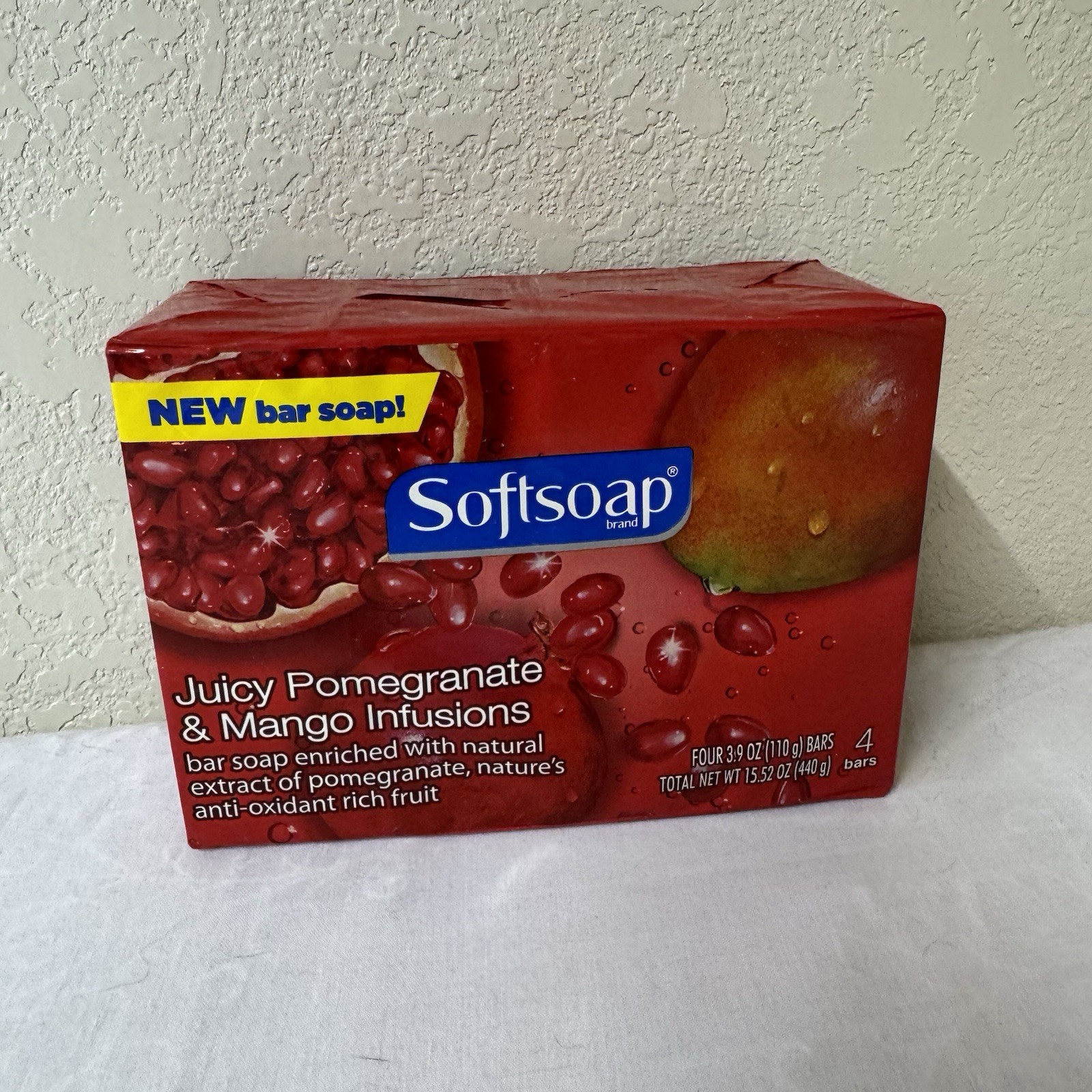 Softsoap Juicy Pomegranate Mango Infusions Bar Soap Package 4 Bars DISCONTINUED