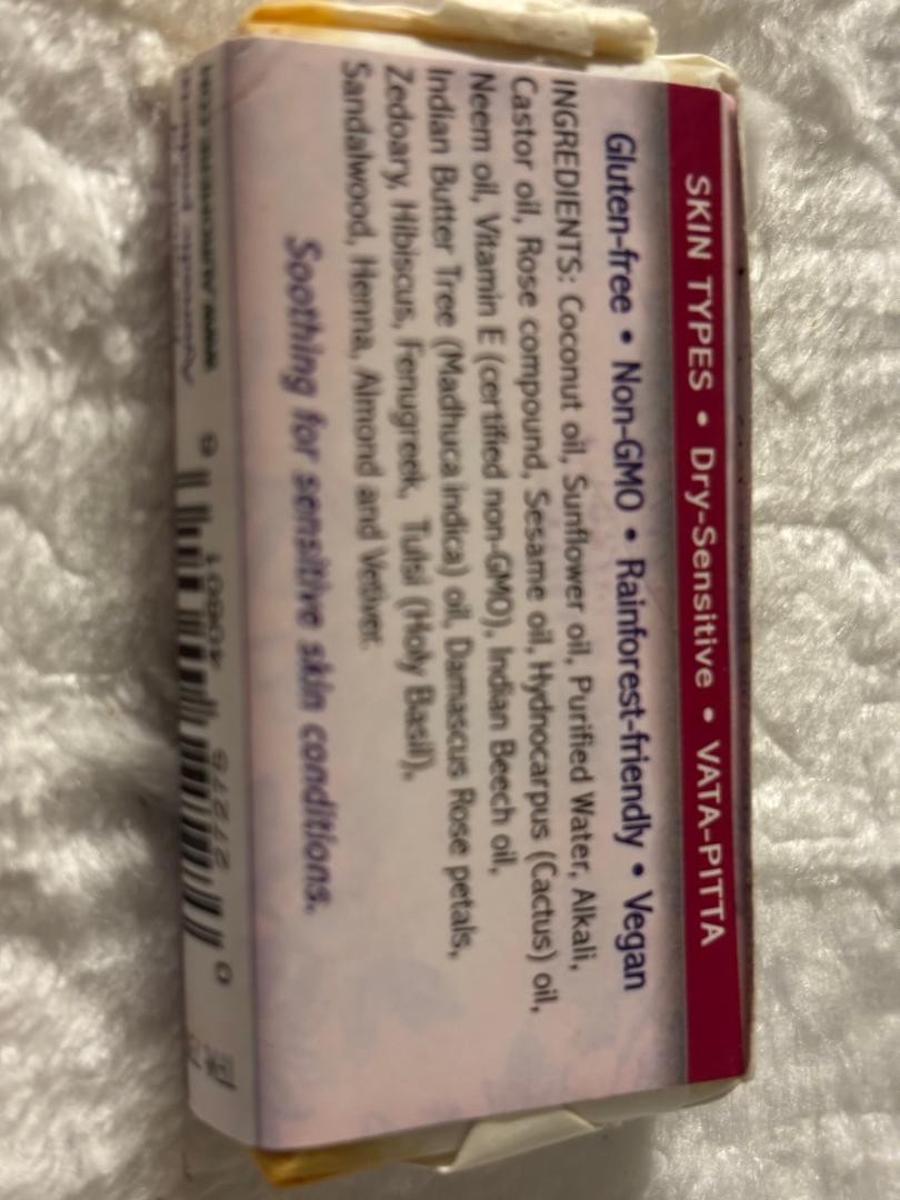 Auromere Ayurvedic Bar Soap, Himalayan Rose (SMALL 0.60 oz bar.) (ONE SMALL BAR)