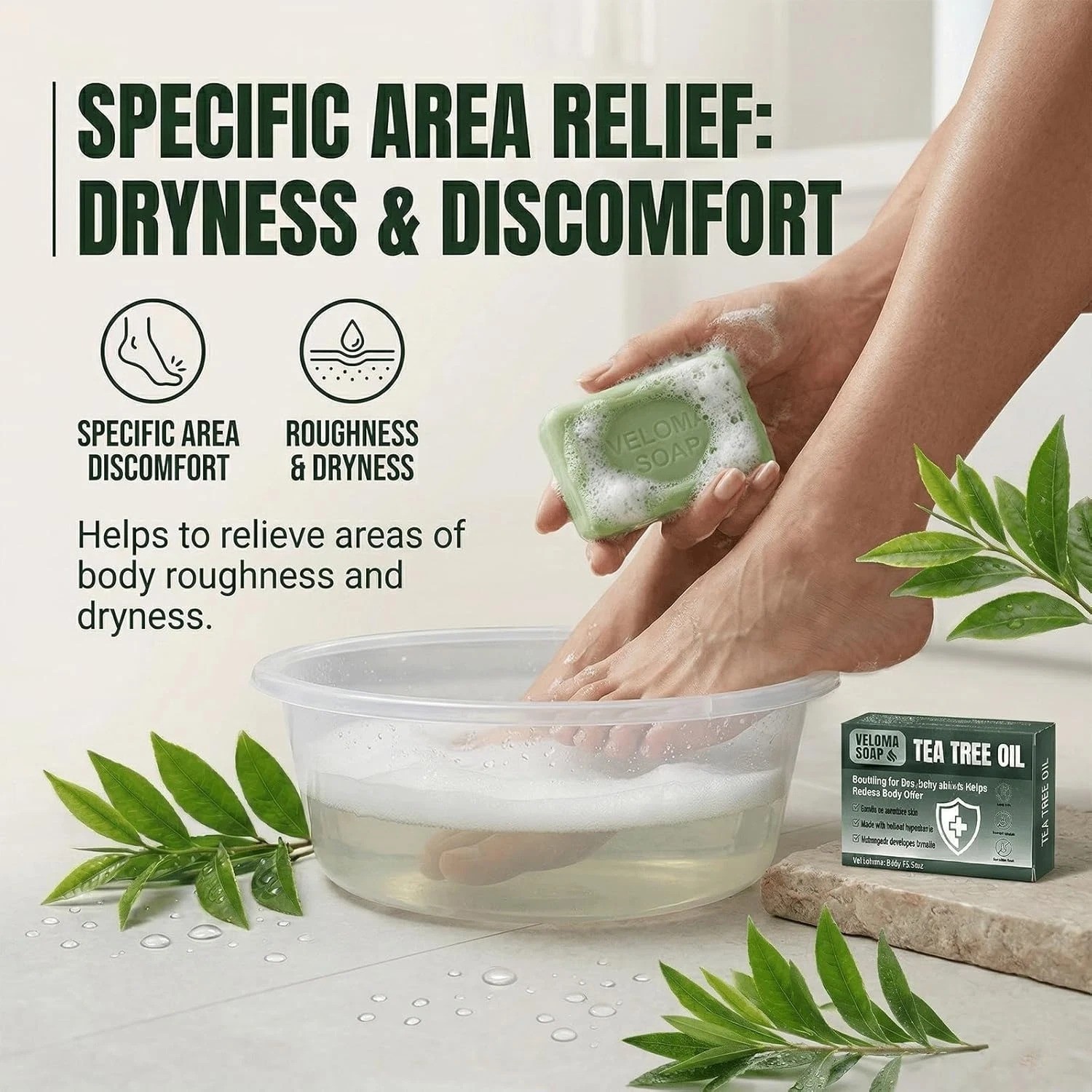 Veloma Antifungal Soap,Veloma Soap,Soothing Tea Tree & Eucalyptus, Deep Pore Cle