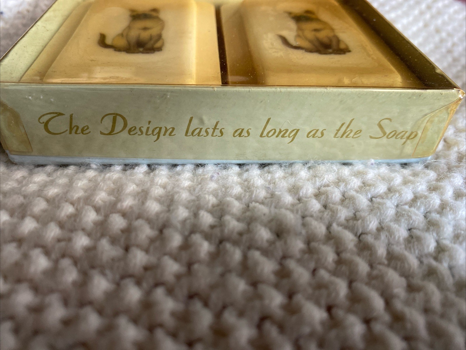 Vtg KATHERINE GRAY, INC,Riverton, WY Set Of 2 Cat Design Bar Soaps New in Box