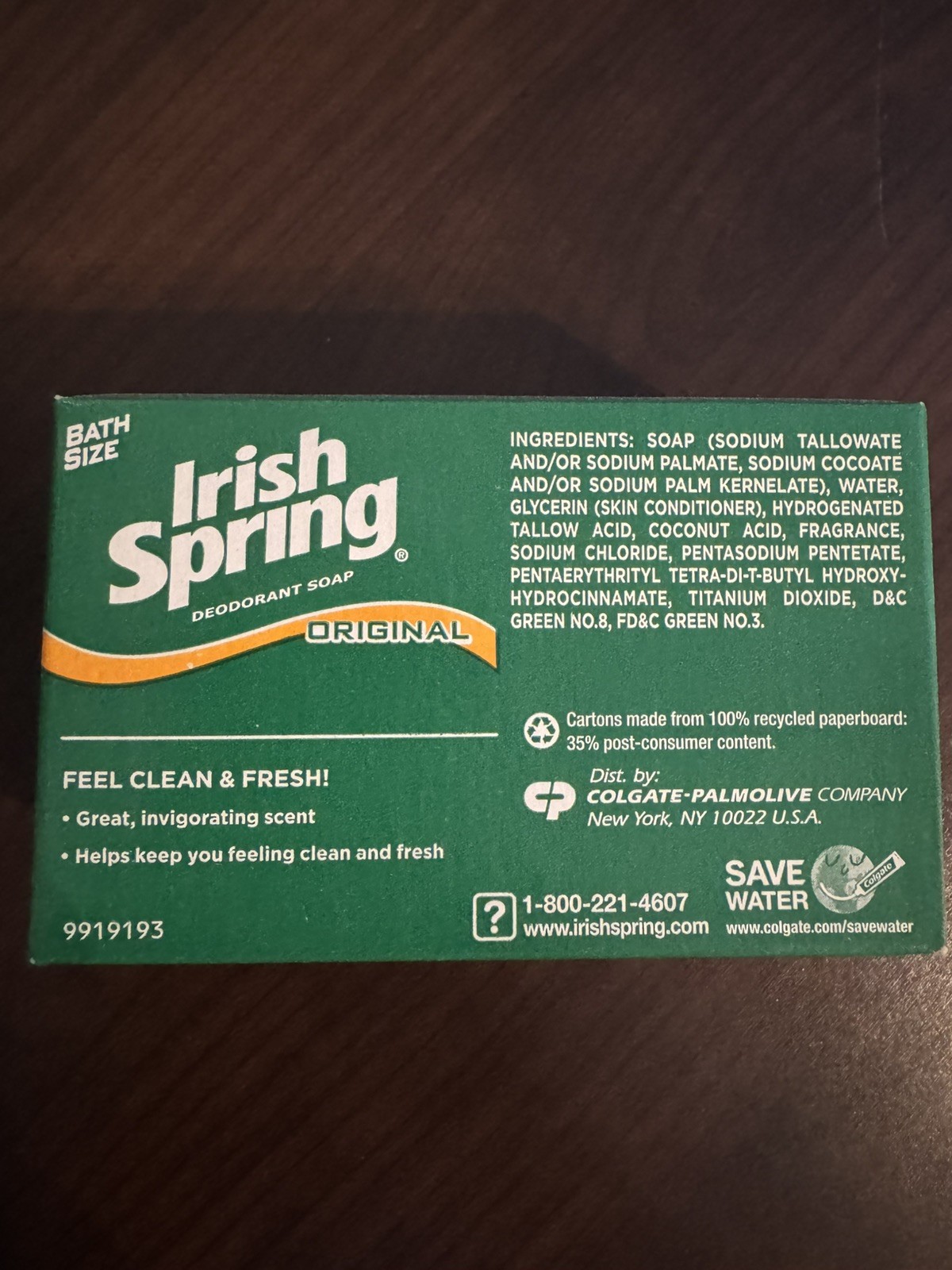 Irish Spring Original Bar Soap Deodorant No Flaxseed Oil 15 Bars