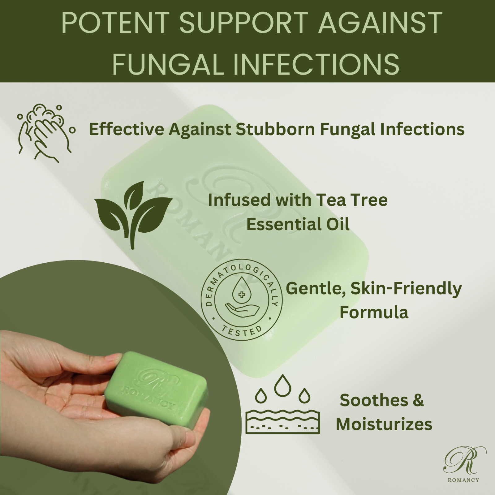 Tea Tree Antifungal Soap Bar 2 Pack – Face & Body Antibacterial Cleanser