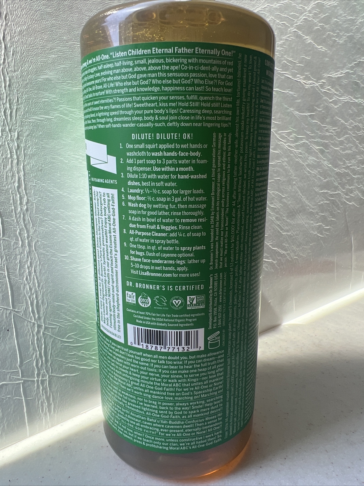 Dr. Bronner’s 18-In-1 Hemp Almond Pure-Castile Soap 32 fl oz.