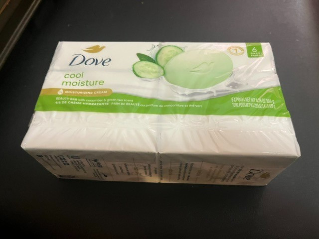 6 Pack Dove Cool Bar Moisturizing Creme Bar Soap -3.75 oz Cucumber and Green Tea