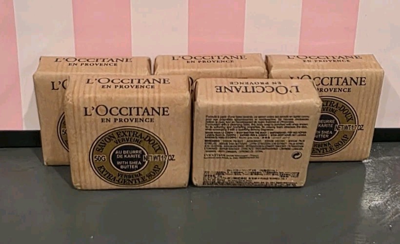 NEW L’Occitane Travel Set of 5 Verbena Extra Gentle Soap Bars 50g 1.7 oz