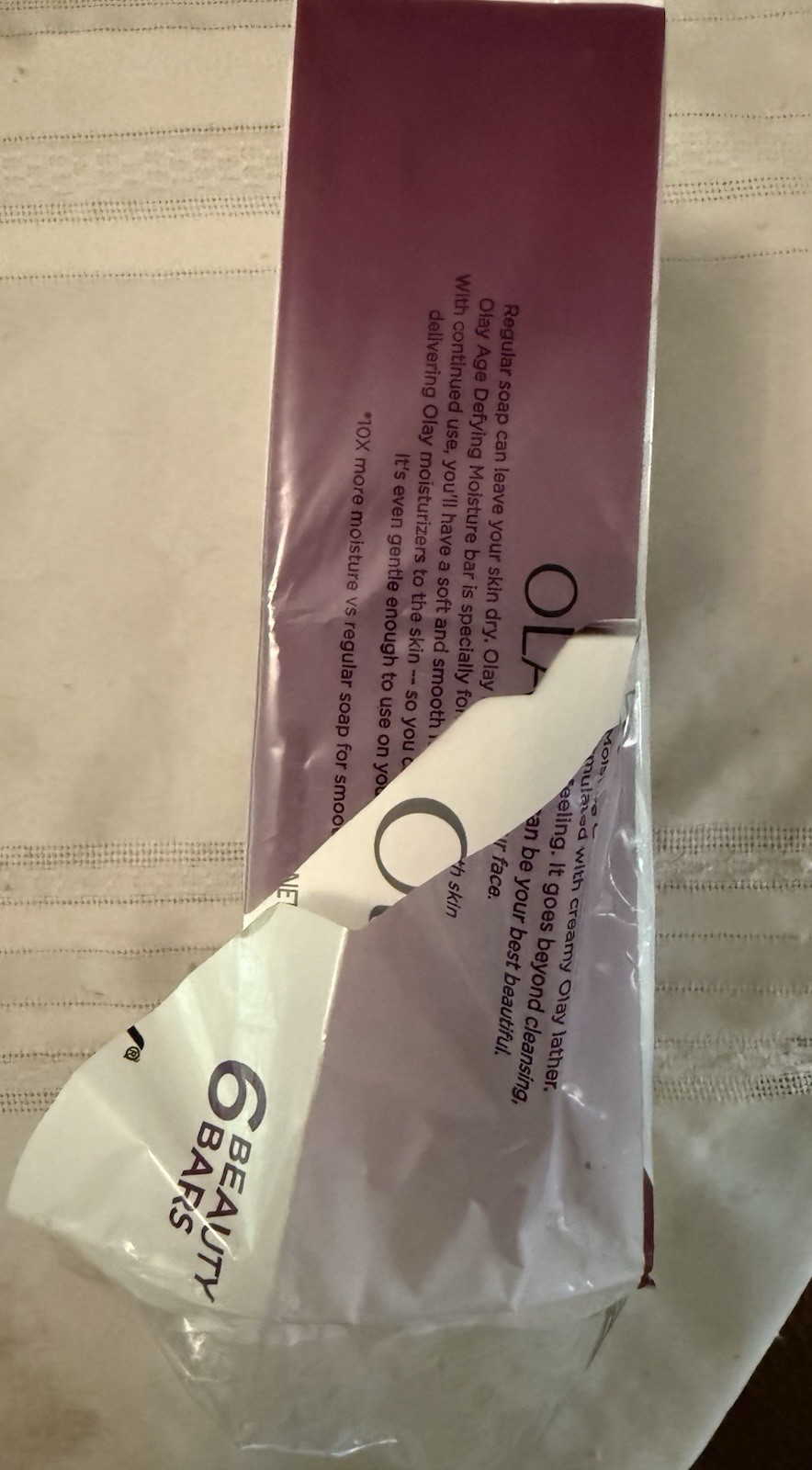 Olay Age Defying Beauty Bar Soap 6 Pack Old Formula Vitamin E ~TORN PKG BARS NEW