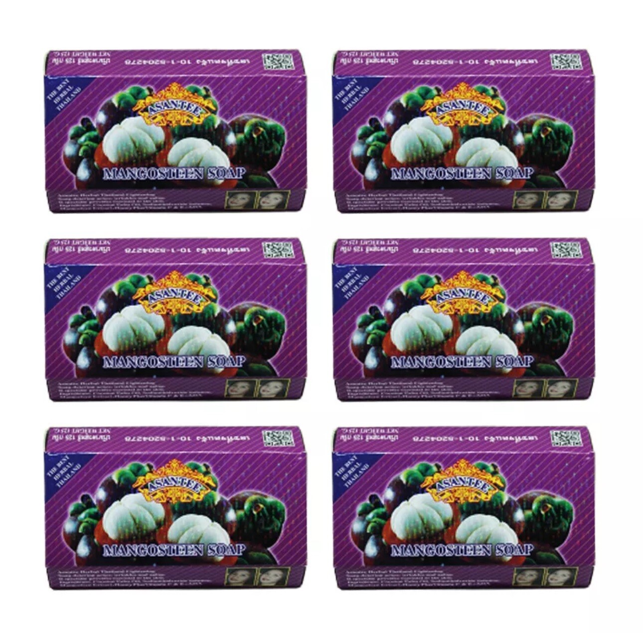 6 Bars – Asantee Mangosteen And Honey Plus AHA Collagen Herbal Soap 125 grams