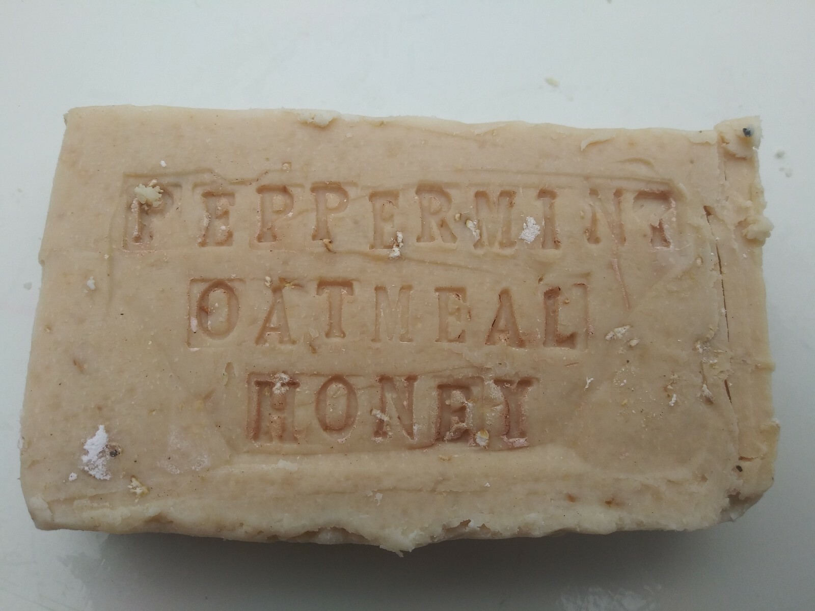 5 BARS NATURAL GOAT MILK SOAP HAPPY GOAT CREAMERY PEPPERMINT OATMEAL & HONEY
