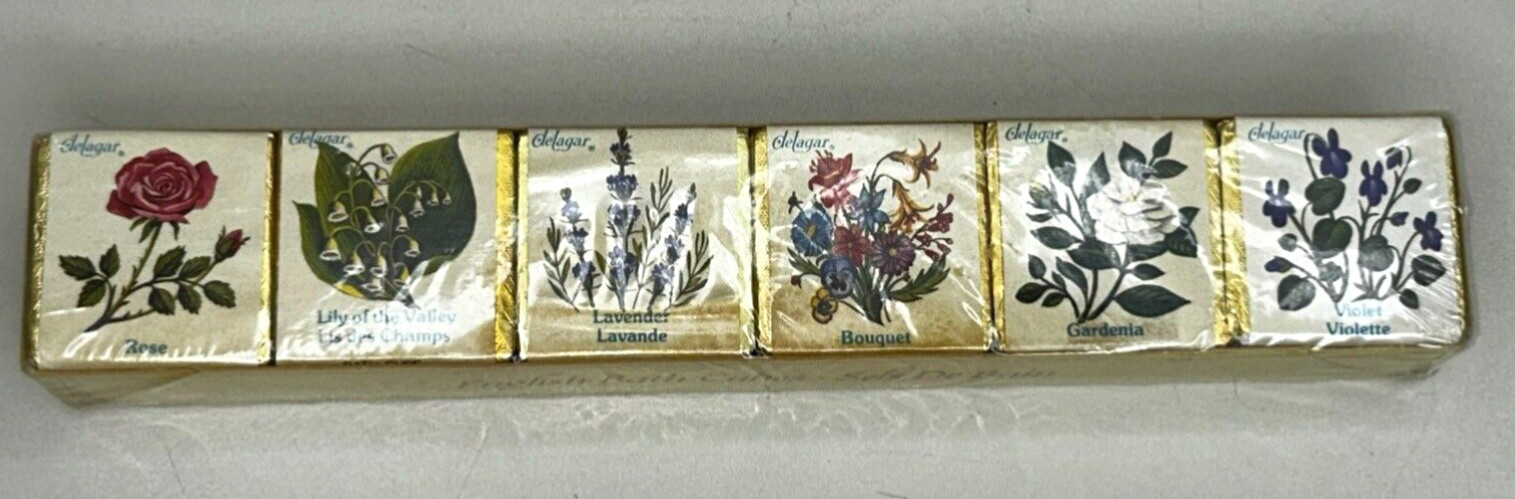 Delagar Vintage Pack of 6 Floral Scented English Bath Cubes NOS Sealed READ