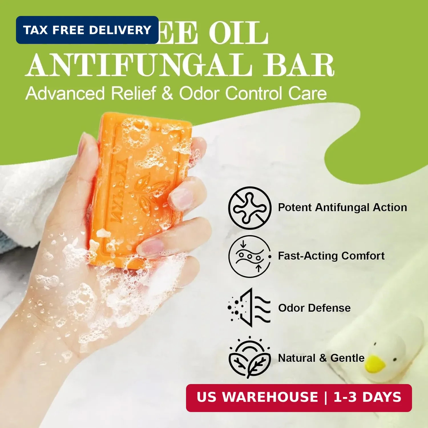 Antifungal Soap-Antibacterial Soap Bar with Tea Tree Oil- Body & Face Wash for A