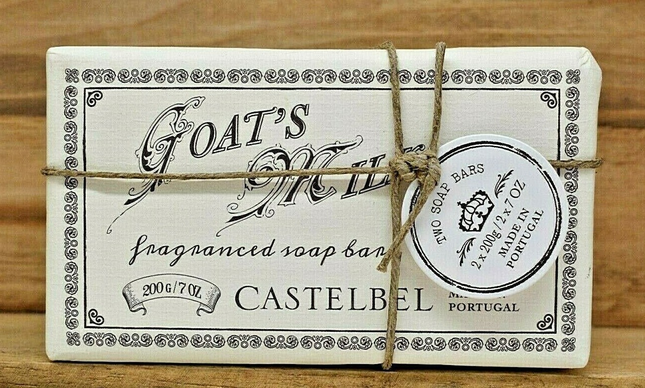 1 set of 2 CASTELBEL Goat’s Milk Fragranced Soap Bars Cruelty Free 2 x 7 oz