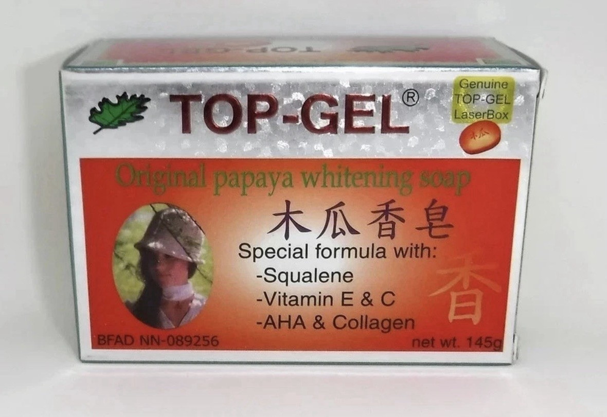 TOP-GEL Original Papaya Whitening Soap Bar w/ Squalene Vitamins E C AHA 145g