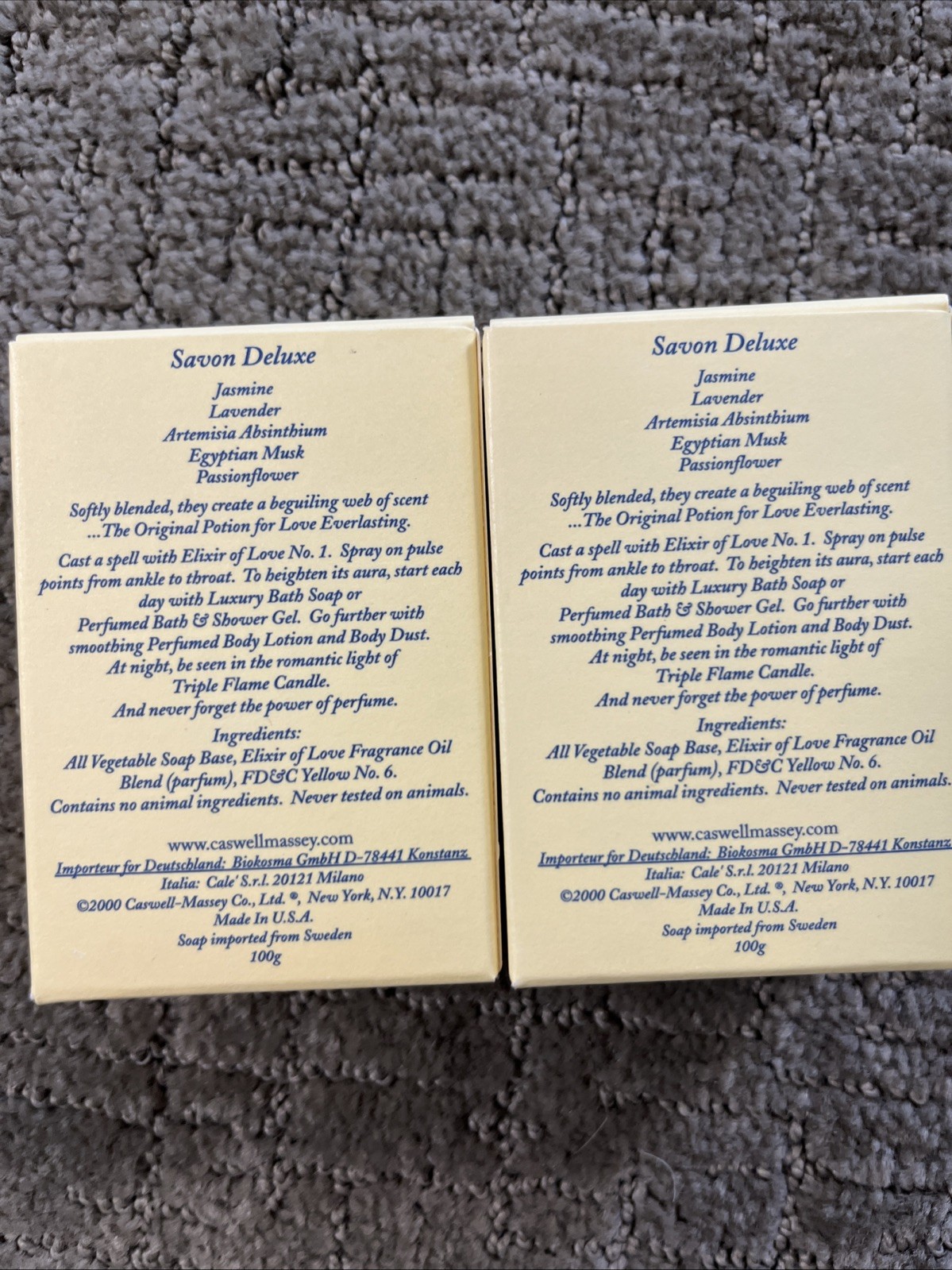 Caswell Massey Elixir of Love No.1 Perfumed Soap 2 Bars With Box