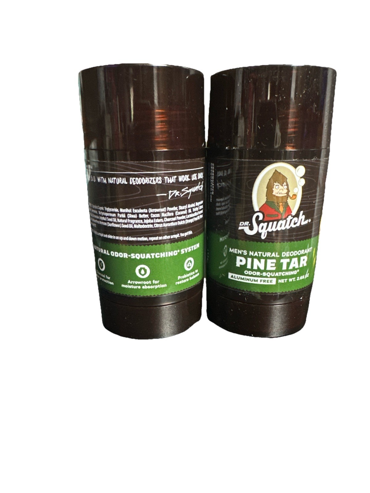 Dr. Squatch Natural Deodorant-Pine Tar 2.65fl. oz-Set of 2