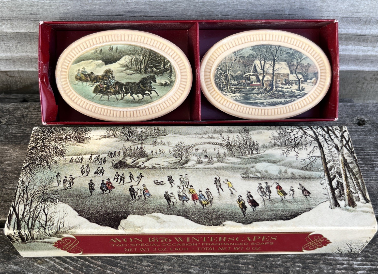 Vintage Avon Special Occasion Fragrance Soaps 1876 Winterscapes Scenes 3oz Each
