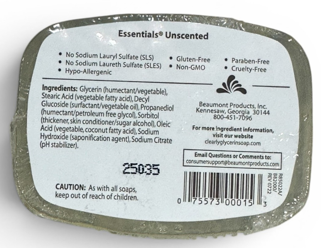 Essentials Glycerin Bar Soap, Unscented, 4 Ounce, Pack of 11