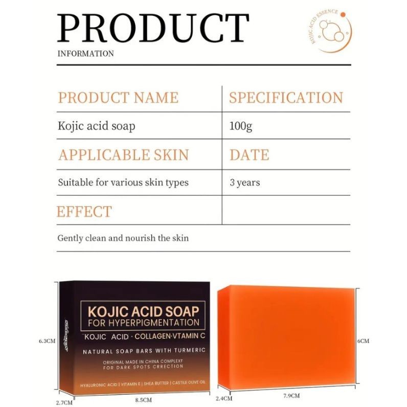 2 Pack Kojic Acid Soap Face & Body Soap Skin Deep Cleaning Dark Spot Corrector