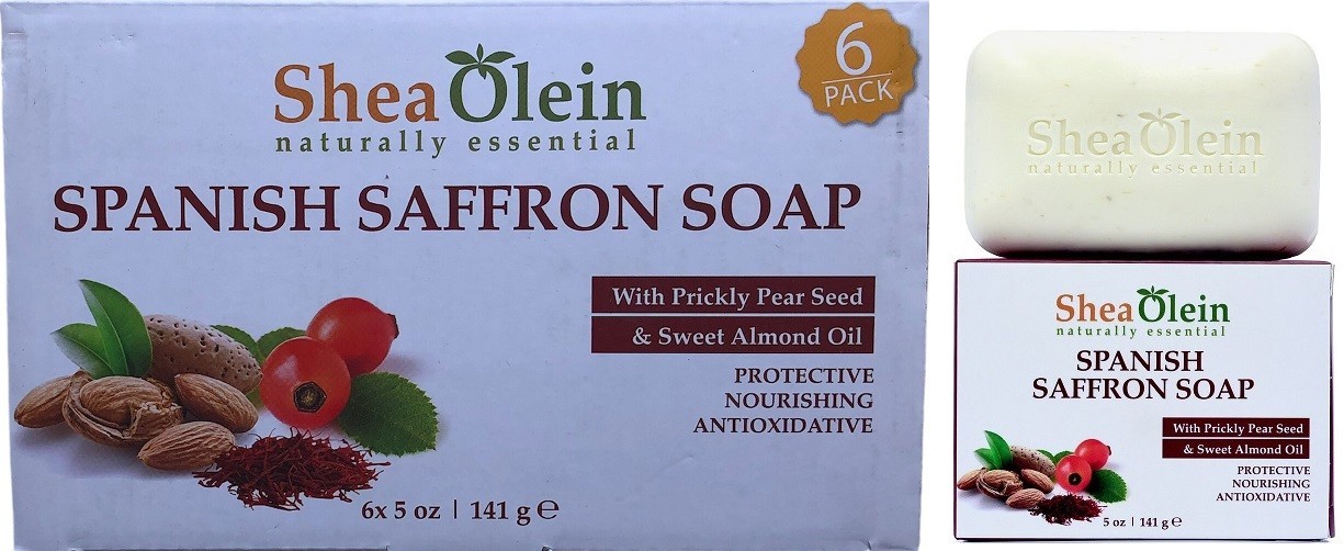6 Pack Shea Olein -Spanish Saffron Bar – Soap 5 oz