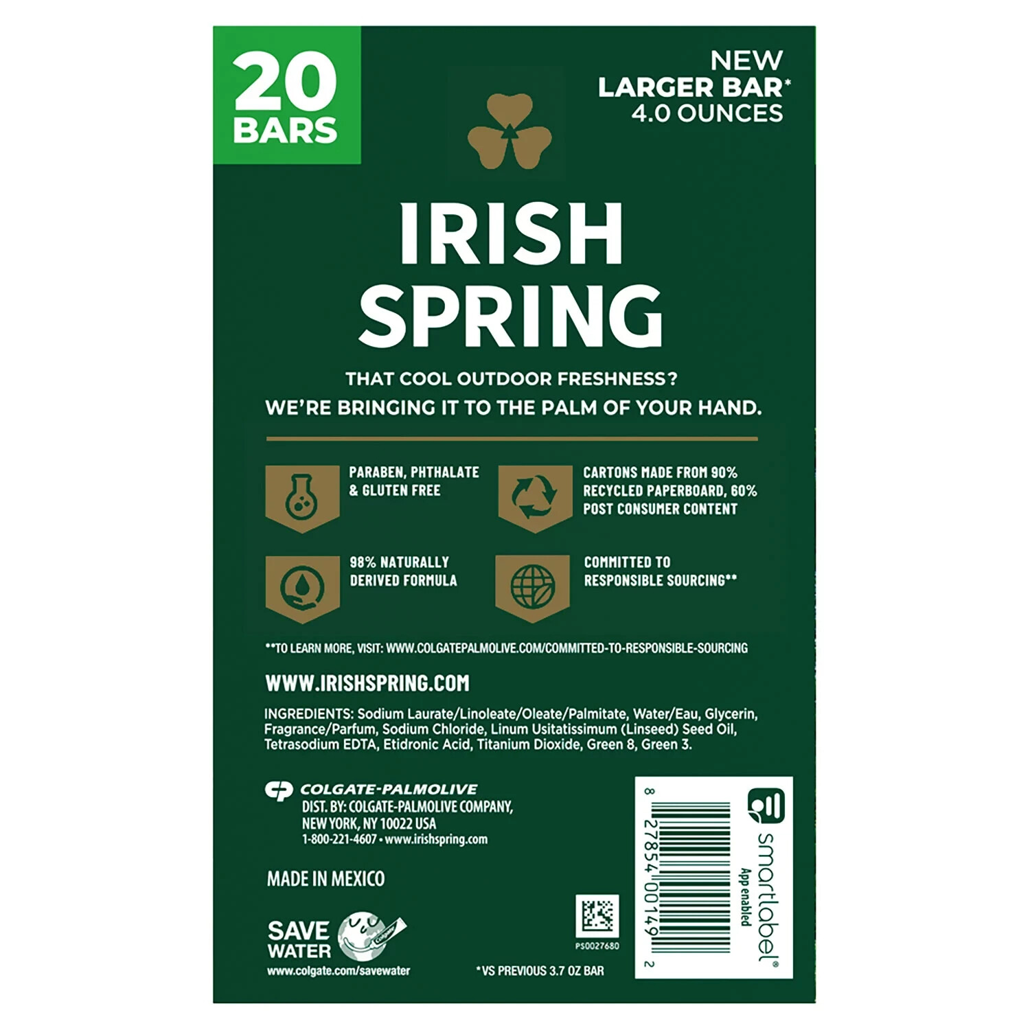 Irish Spring Bar Soap, Original Clean (4 oz., 20 ct.) Great Price