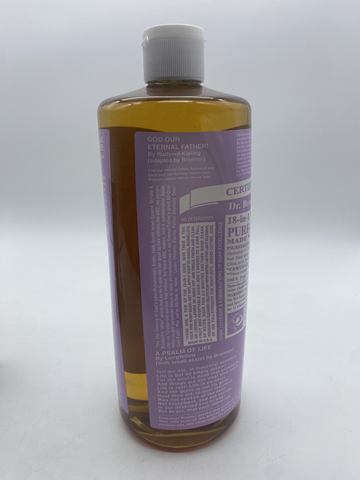Dr. Bronner’s 18 In 1 Hemp Lavender Pure Castile Soap 32 Fl Oz / 946ml Each