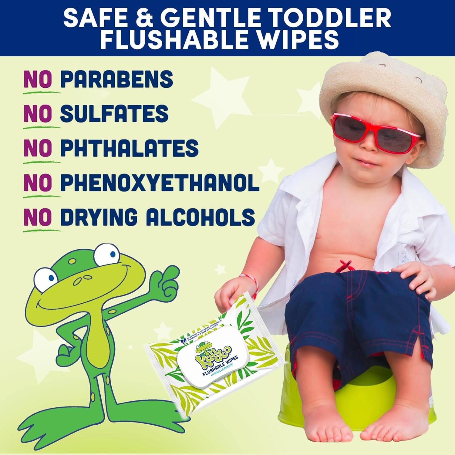 Flushable Wipes for Baby and Kids by Kandoo, Sensitive Unscented…