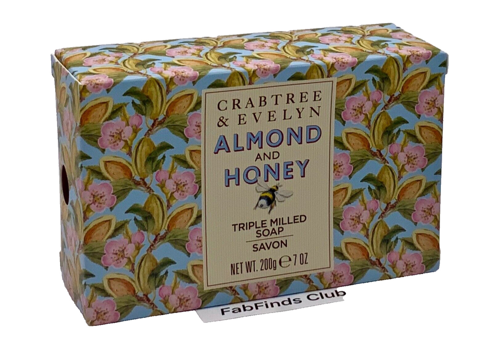 Crabtree & Evelyn Bar soap Almond & Honey Triple Milled 21oz (3x7oz) Jumbo Size