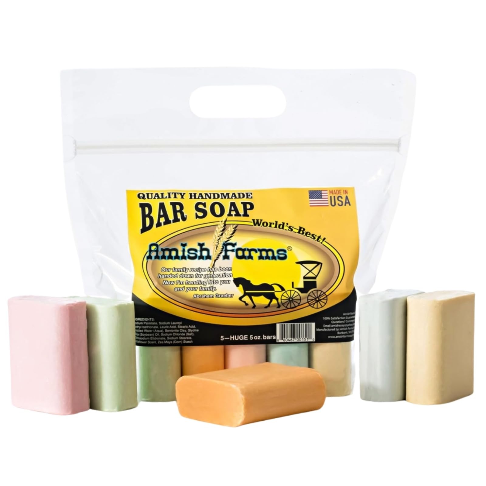 Amish Farm Soap Variety Pack – Cold Process, Handmade, Hand-cut, Natural Bar …