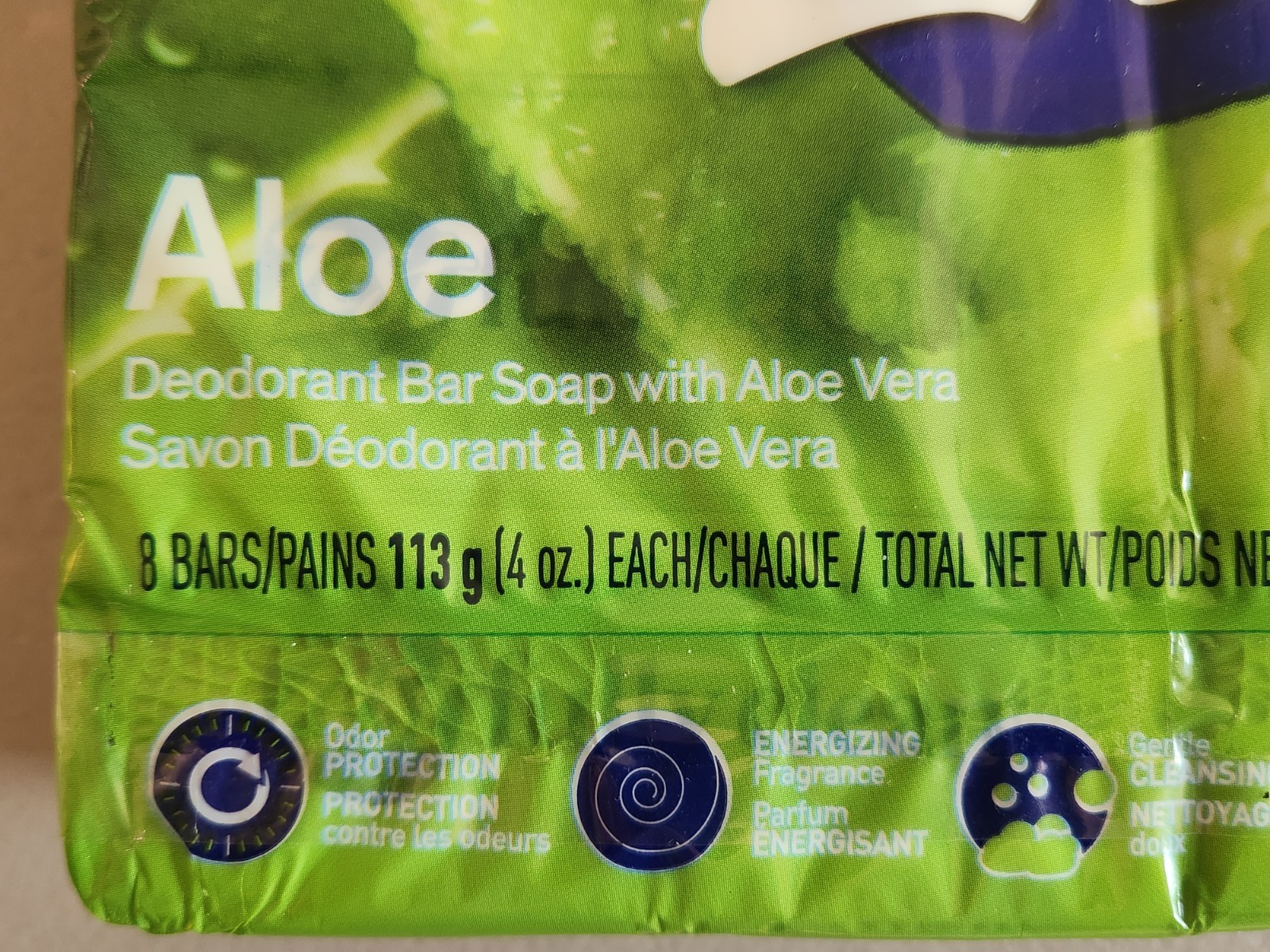 NIP ZEST 8 Bar Aloe Deodorant Soap 4 Oz Each Odor Protection Hydrating