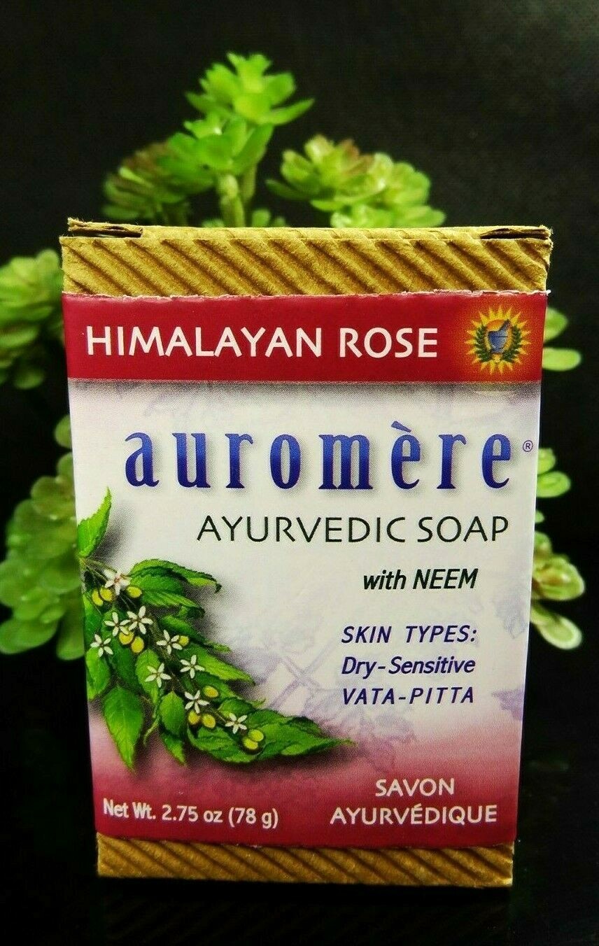 Auromere Ayurvedic Soap w/ Neem Himalayan Rose Dry Sensitive Skin ~ 3 or 12 ea