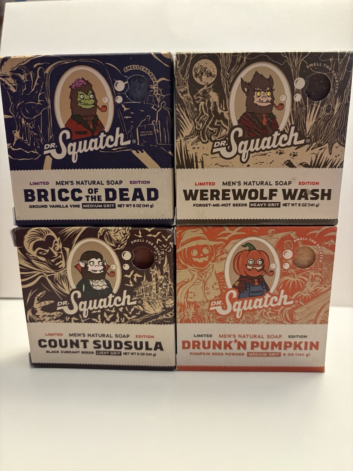 Dr. Squatch Men’s Natural Soap Halloween Multipack 4 Scents Pumpkin 5oz