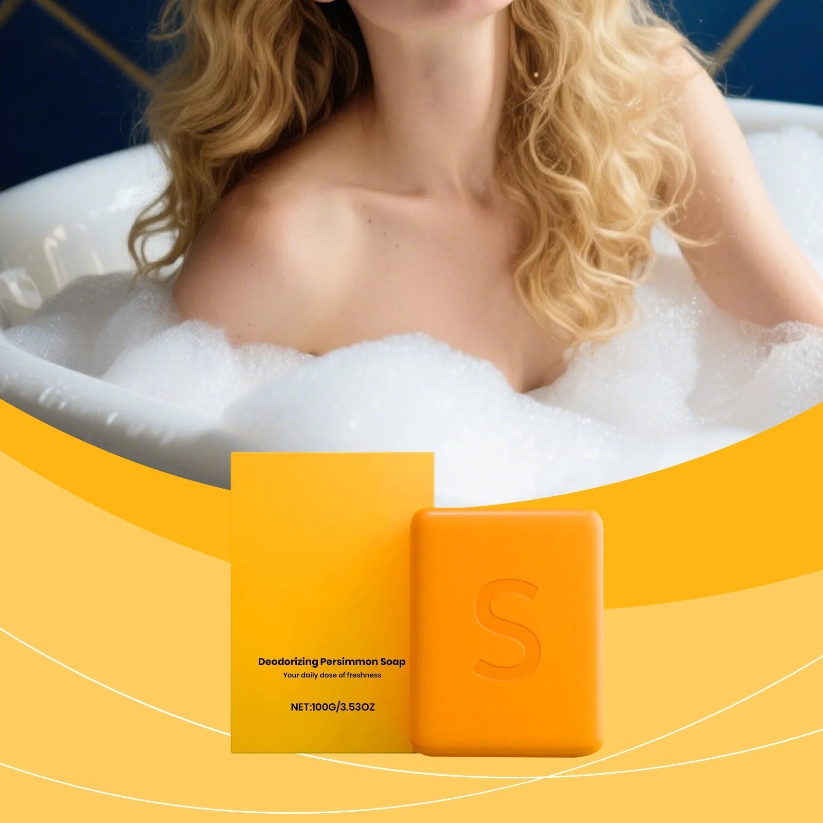1~4PCS Swarva Persimmon Soap Bar Body Odor Control Deodorant Soap for Men&Women