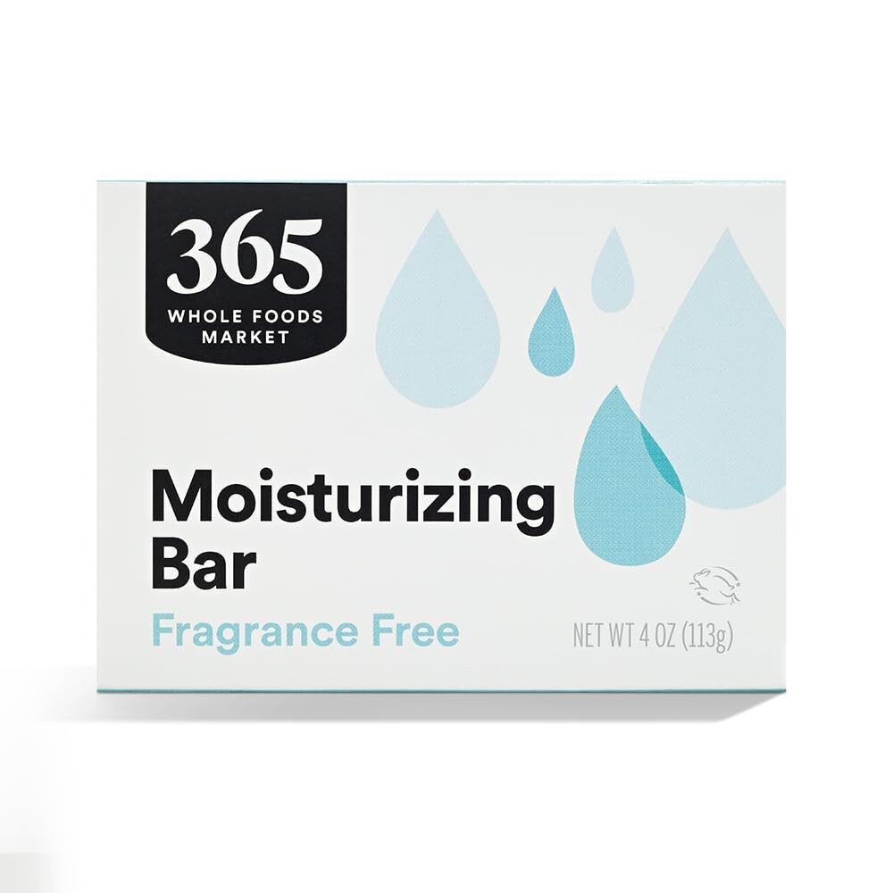 3x 365 by Whole Foods Market, Fragrance Free Bar Soap, 4 Ounce