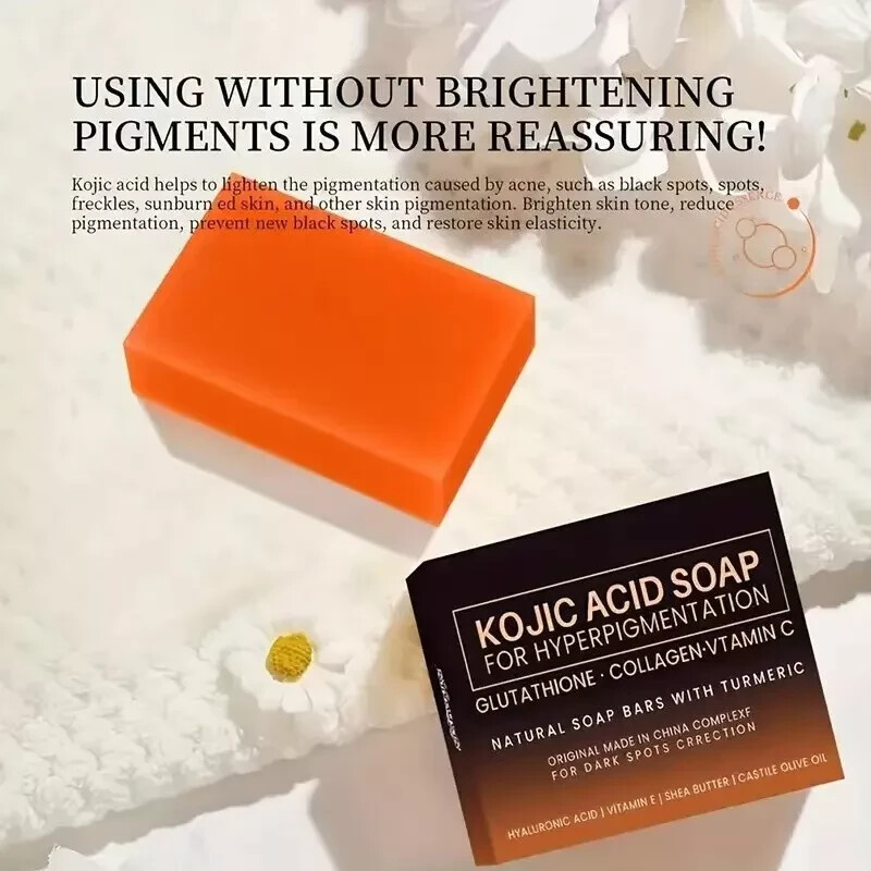2 Pack Kojic Acid Dark Spot Remover Soap Bars with Vitamin C, Retinol, Collagen