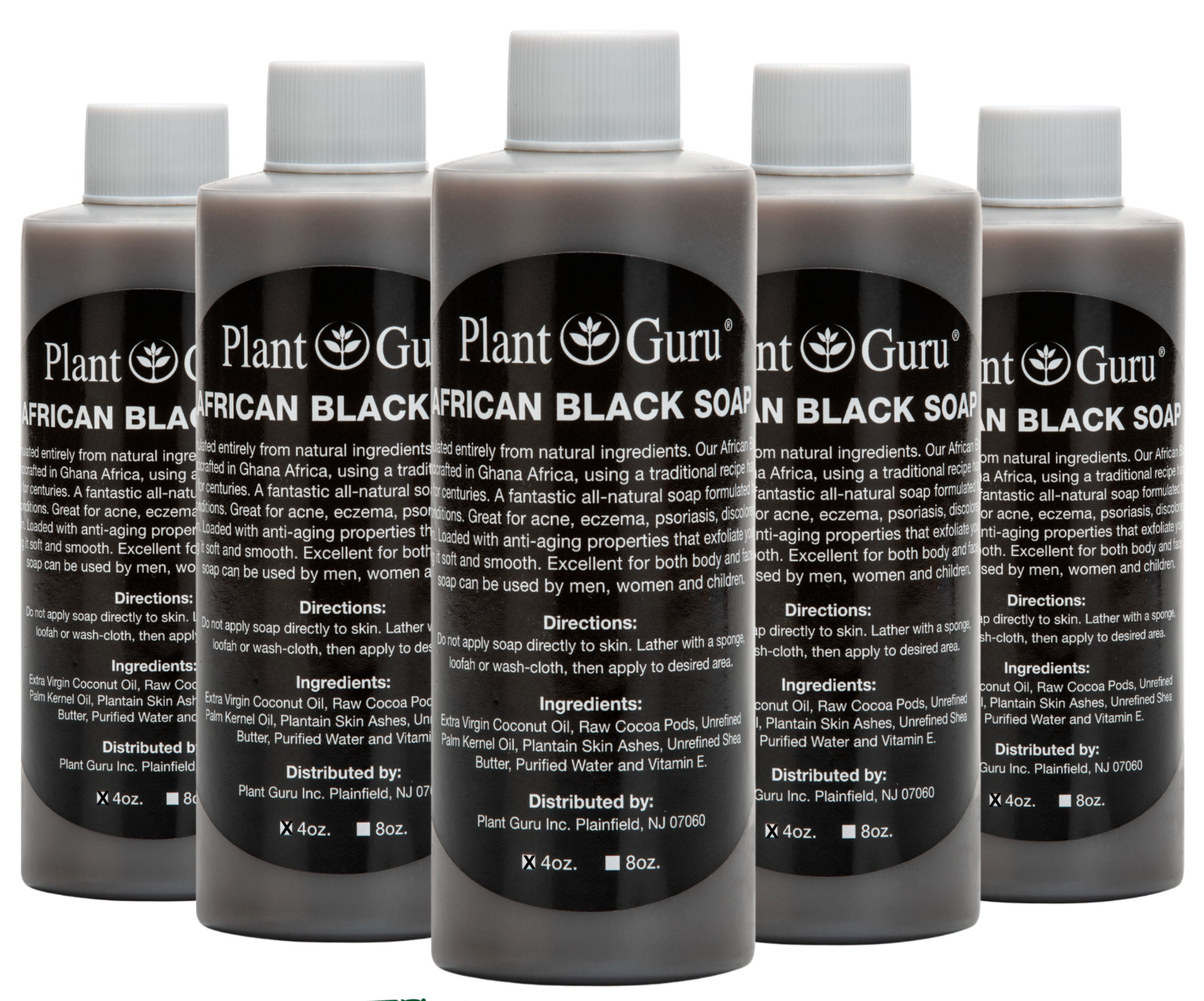 African Black Soap Liquid 4 oz. Raw 100% Pure Natural Organic Body Wash Shampoo