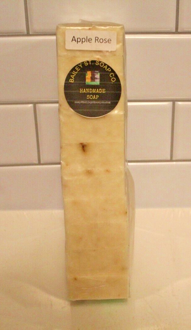 Apple Rose Cold Processed handmade soap loaf, 10 precut bars- FREE Shipping