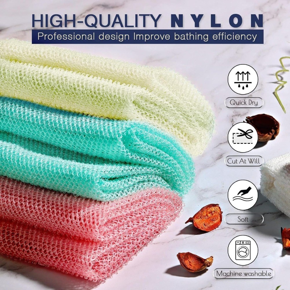 African Exfoliating Net Sponge Long Bath Shower Body Scrubber Back Scrub Skin