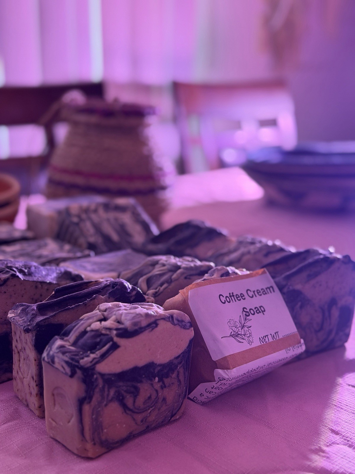 Homemade Coffee Scent Marbled Rectangular Body Bar Soap Unisex All Natural