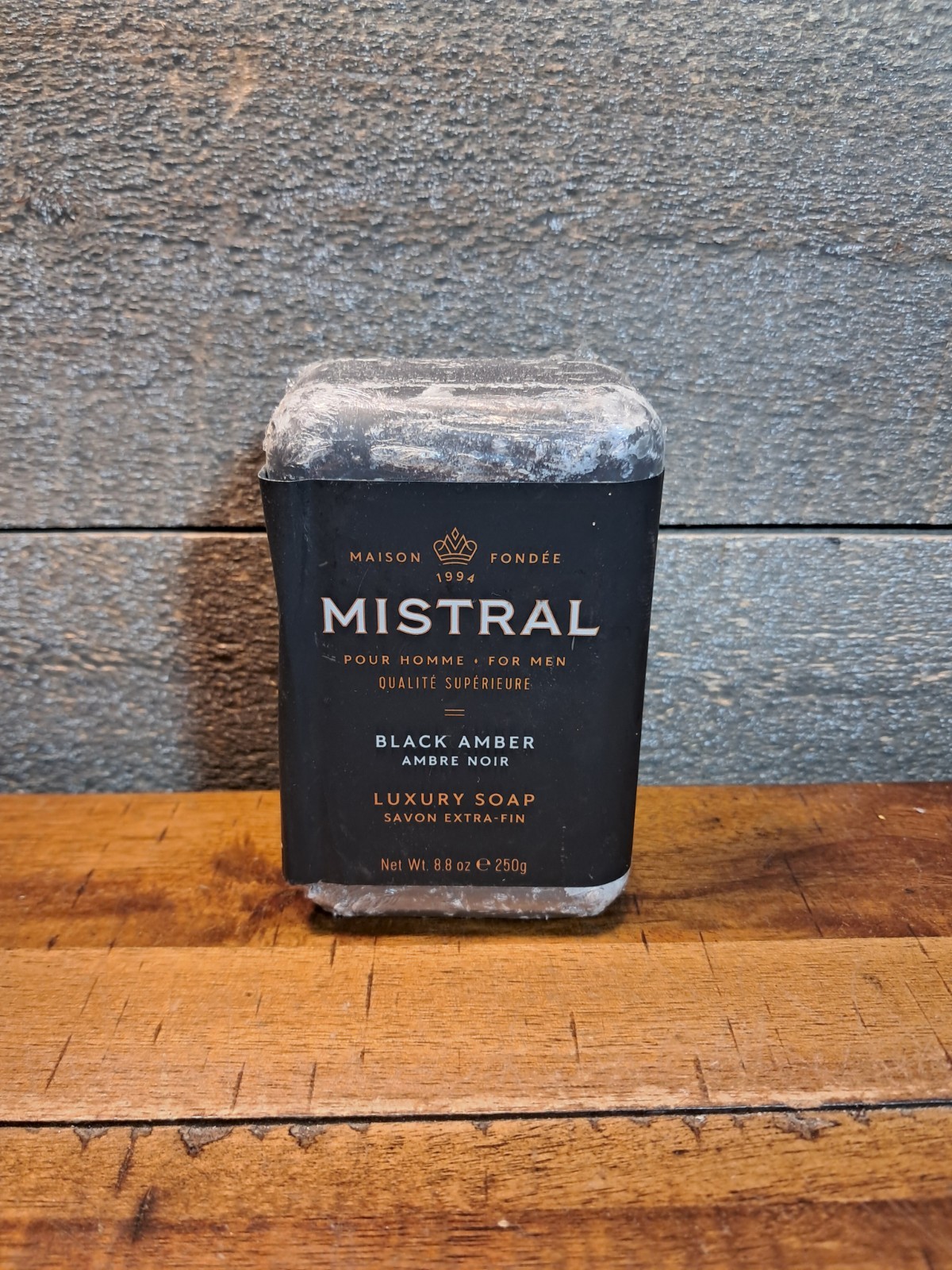 Mistral Luxury Bar Soap Black Amber 8.8oz Made in France