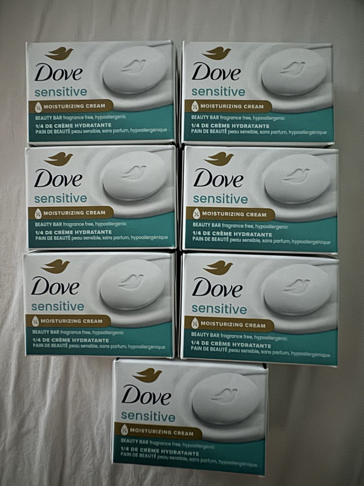 DOVE Sensitive (set of 7) – Moisturizing Cream Beauty Bar – 1oz Mini Travel Size