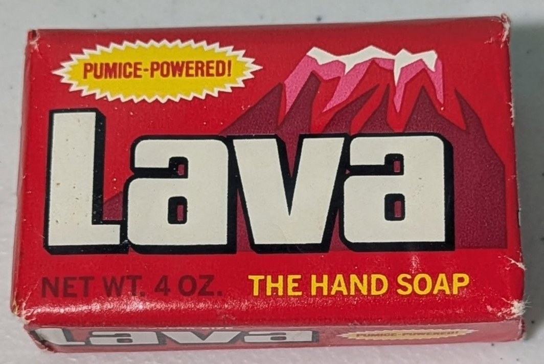 Lava Hand Soap Bar Pumice Powered Regular Size 4 Ounce Made In Canada Vintage
