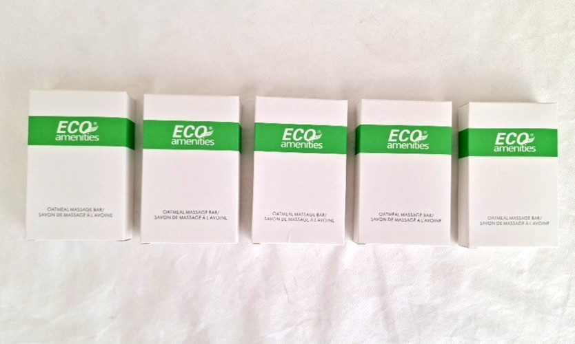 ECO Amenities Travel Size Bar Soap 5 Pack 1.5 oz Oatmeal Massage Bars Hi Quality
