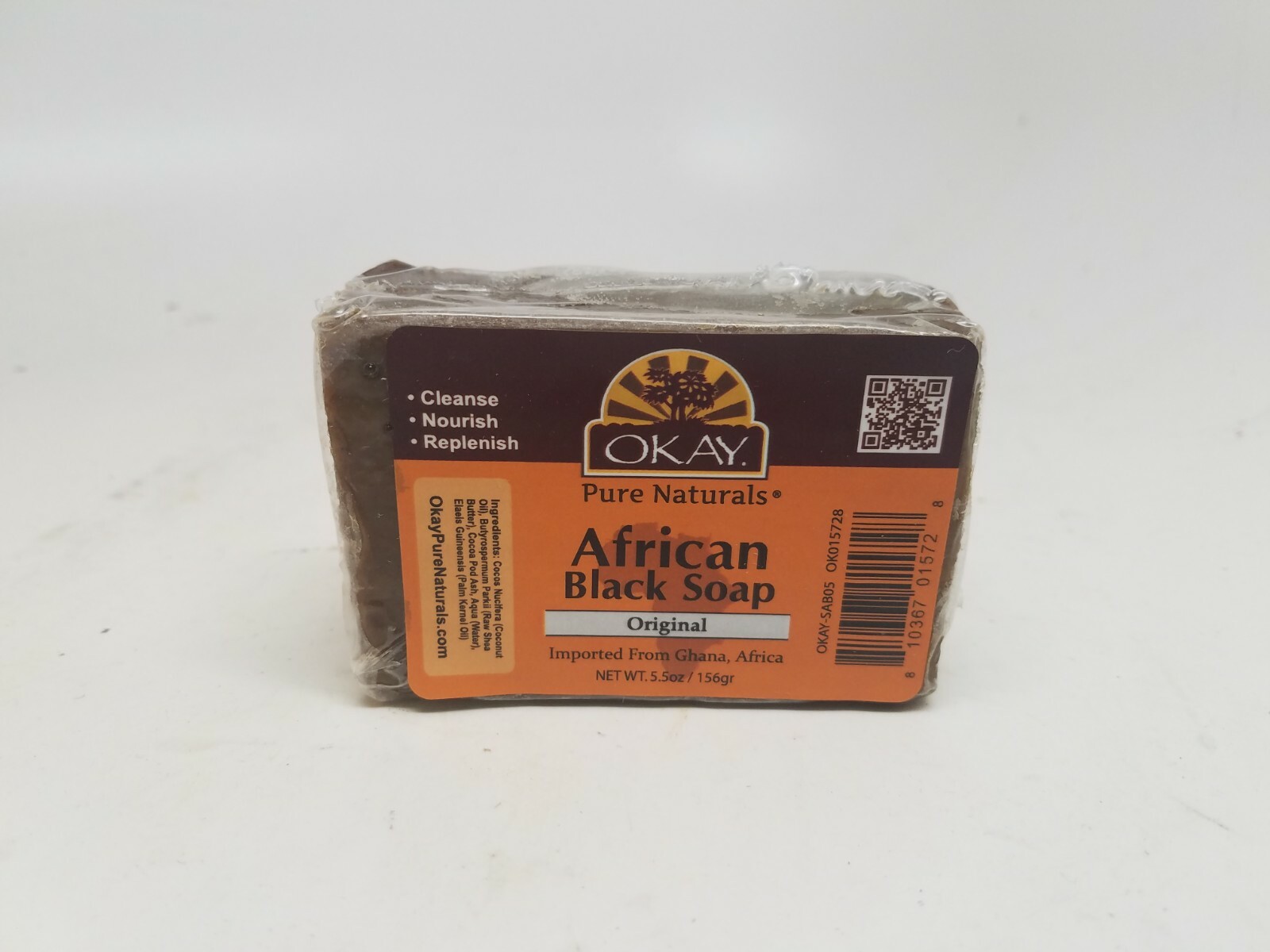 Okay Pure Naturals African Black Soap Original , 5.5 oz PACKAGING DAMAGED