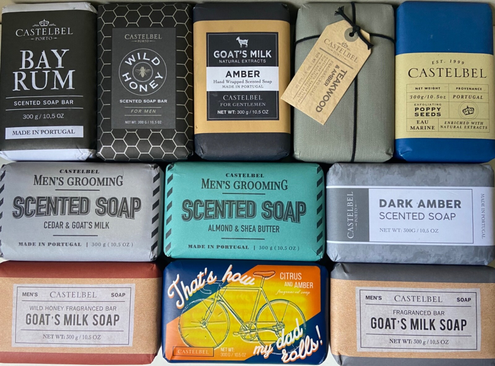 MEN’S Castelbel JUMBO-Sized SCENTED Soap Bars (10.5 OZ) —Your Choice