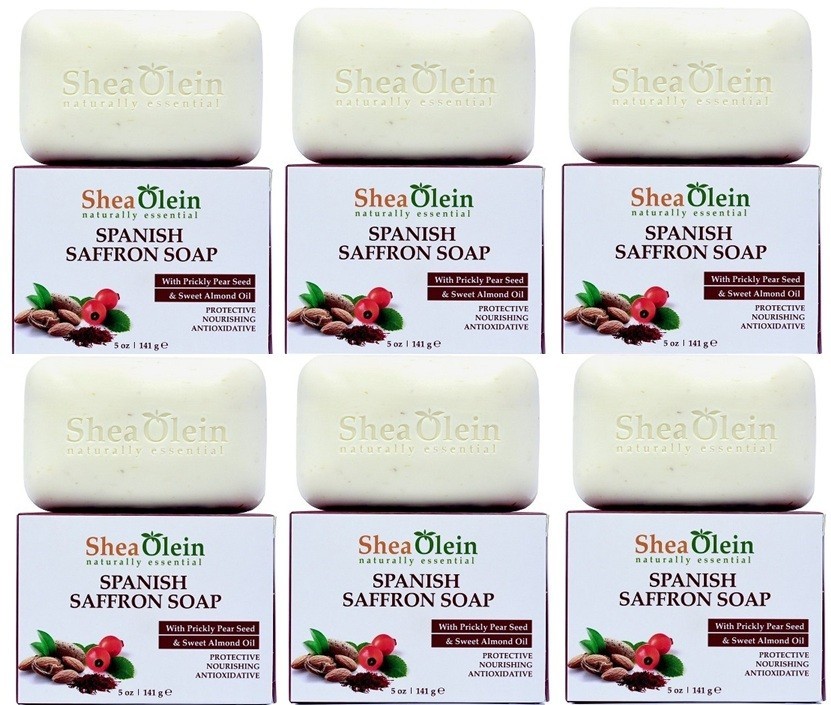 6 Pack Shea Olein -Spanish Saffron Bar – Soap 5 oz