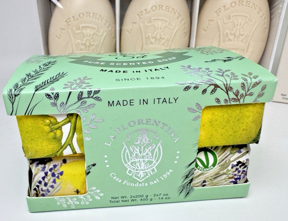 La Florentina Italy Lavender Lemon Citrus Iris 9 Bars Soap Multi-Set 44.7 Oz