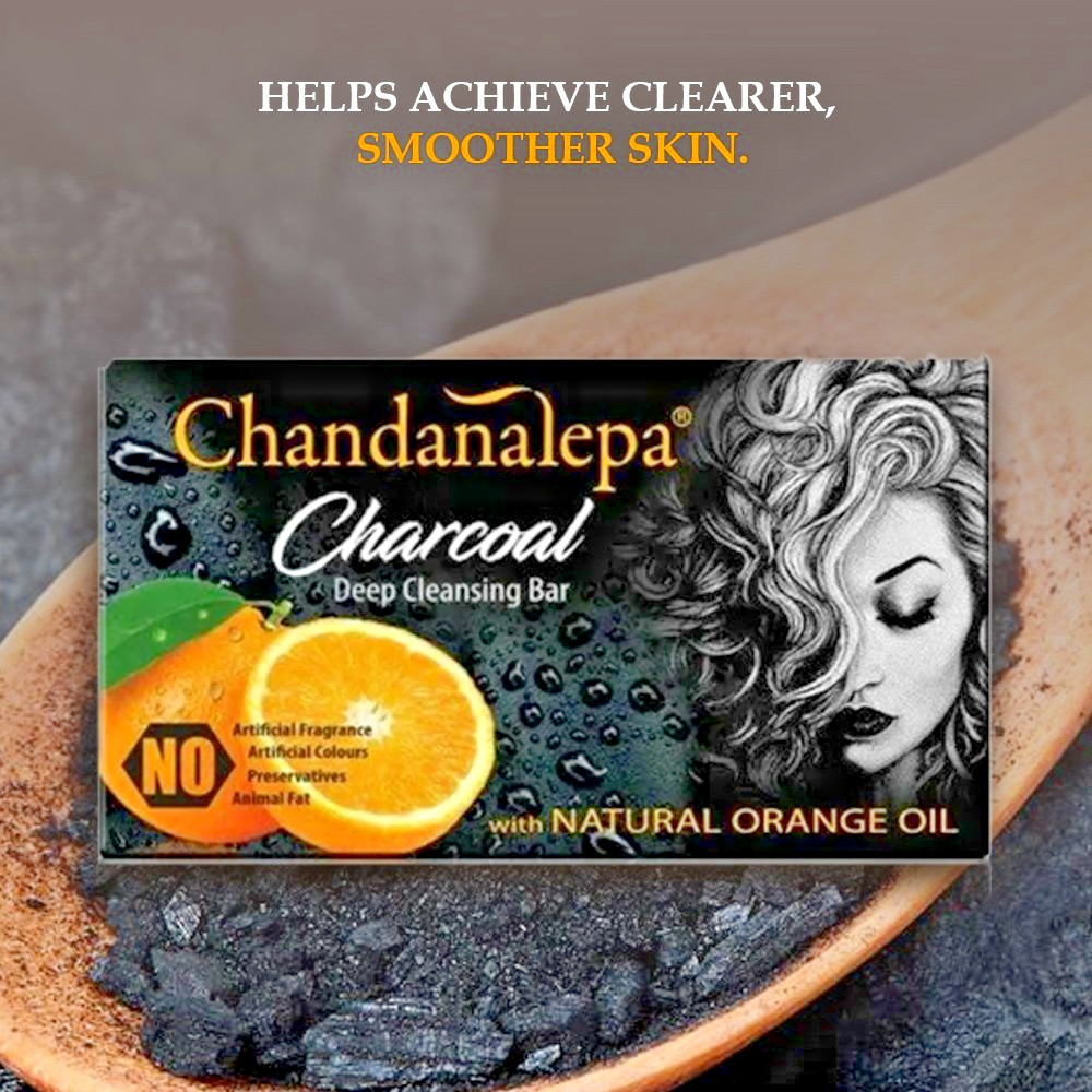 Charcoal Ayurveda Herbal Soap Chandanalepa Deep Cleansing Bar Healthy Soap 100g