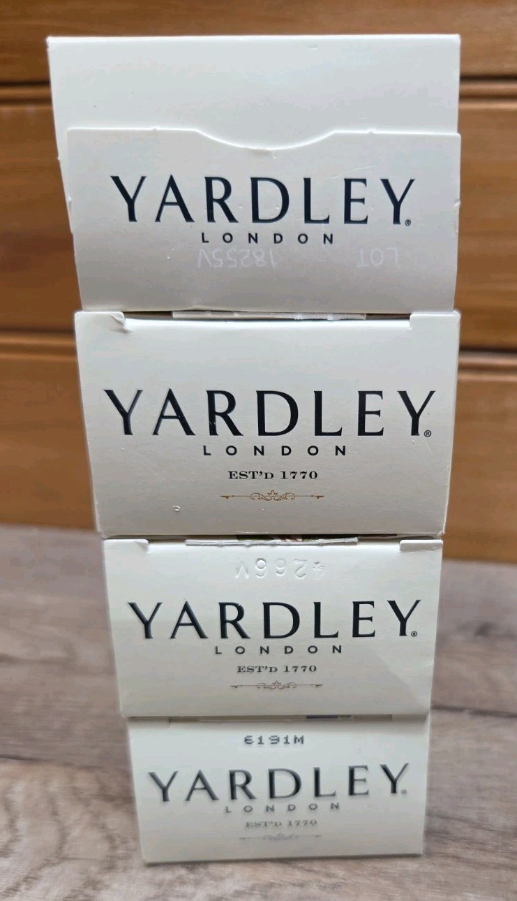 New Lot of 4 Yardley London Bar Soap Cocoa Butter, Lavender Oatmeal & Almond