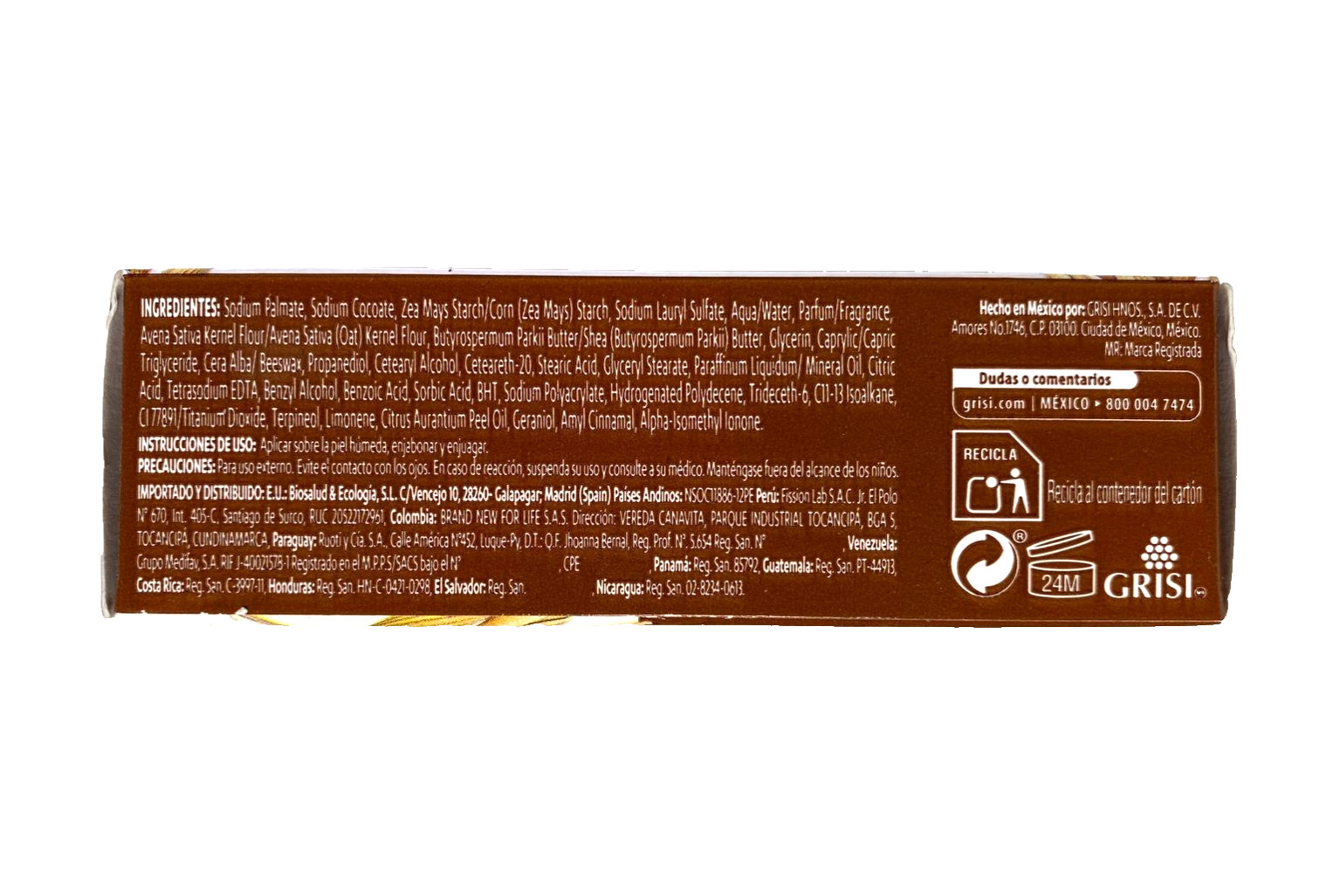 2-Pk Grisi Equilibrante Avena/Oatmeal Clarifying Soap 125g/4.4oz.