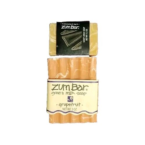 2 Pack Zumbar Goat’s Milk Soap Frankincense & Myrrh 1.5oz Grapefruit 3oz